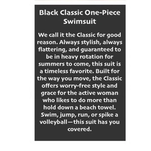 Zyia classic one piece swimsuit black NWT XS 2-4 - Picture 3 of 12